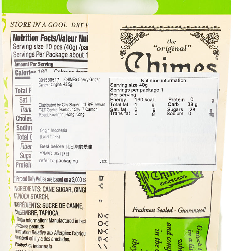 CHIMES Chewy Ginger Candy - Original  (42.5g)