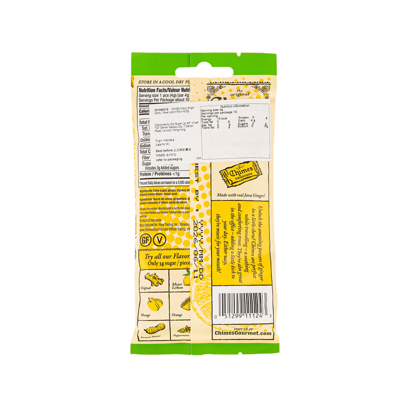 CHIMES Chewy Ginger Candy - Meyer Lemon Flavor  (42.5g)