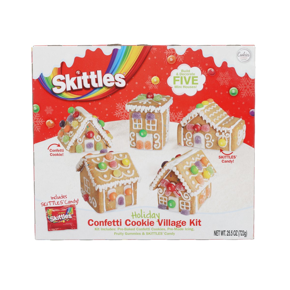 COOKIES UNITED Skittles Holiday Confetti Cookie Village Kit  (723g)