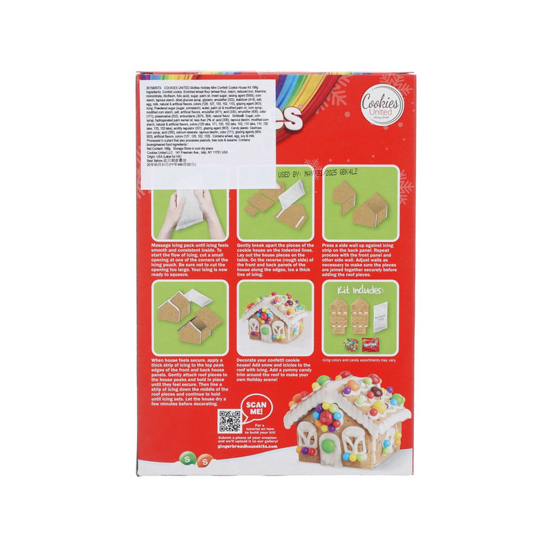 COOKIES UNITED Skittles Holiday Mini Confetti Cookie House Kit  (198g)