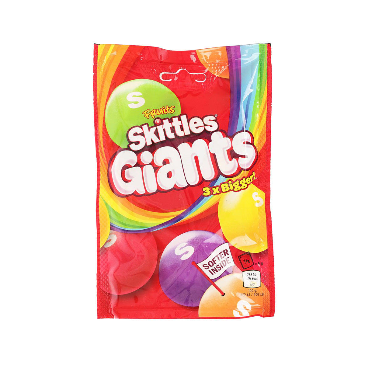 SKITTTLES Giants 純素耐嚼糖果 - 水果口味 [袋裝] (132g)