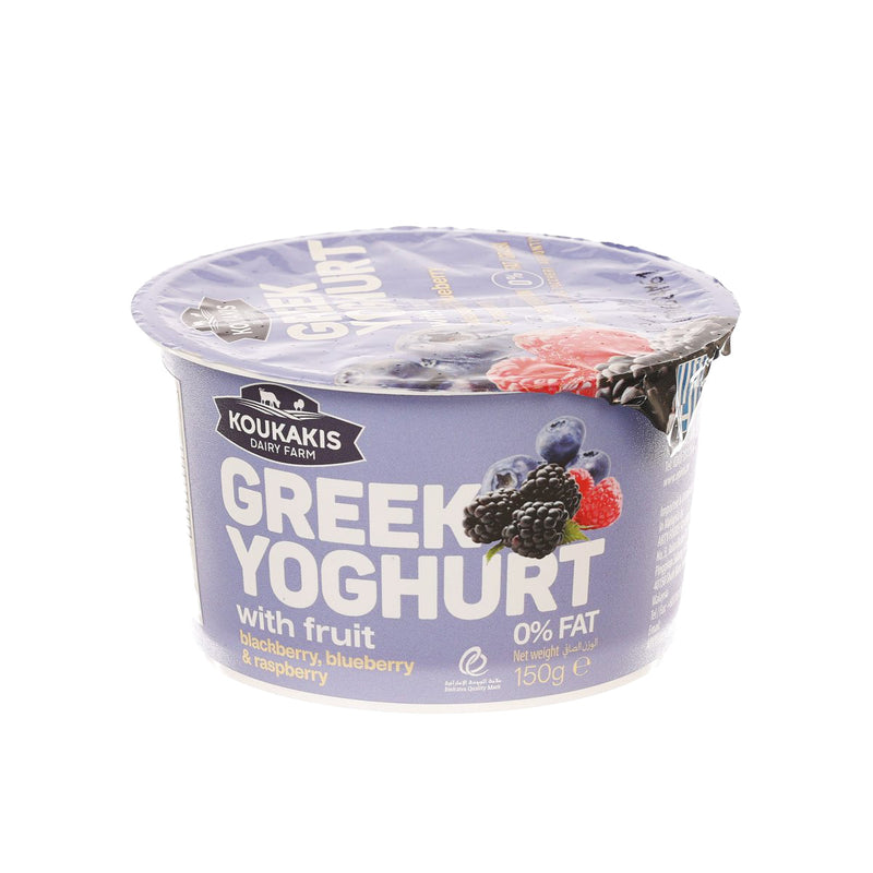 KOUKAKIS Greek Yogurt with Blackberry, Blueberry, Raspberry - 0% Fat  (150g)