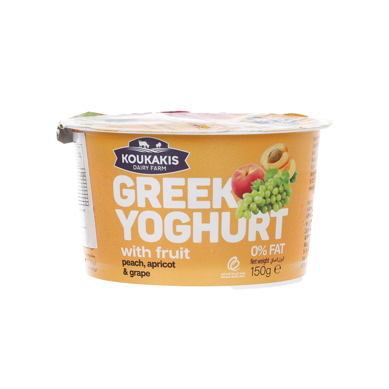 KOUKAKIS Greek Yogurt with Peach, Apricot & Grape - 0% Fat  (150g)