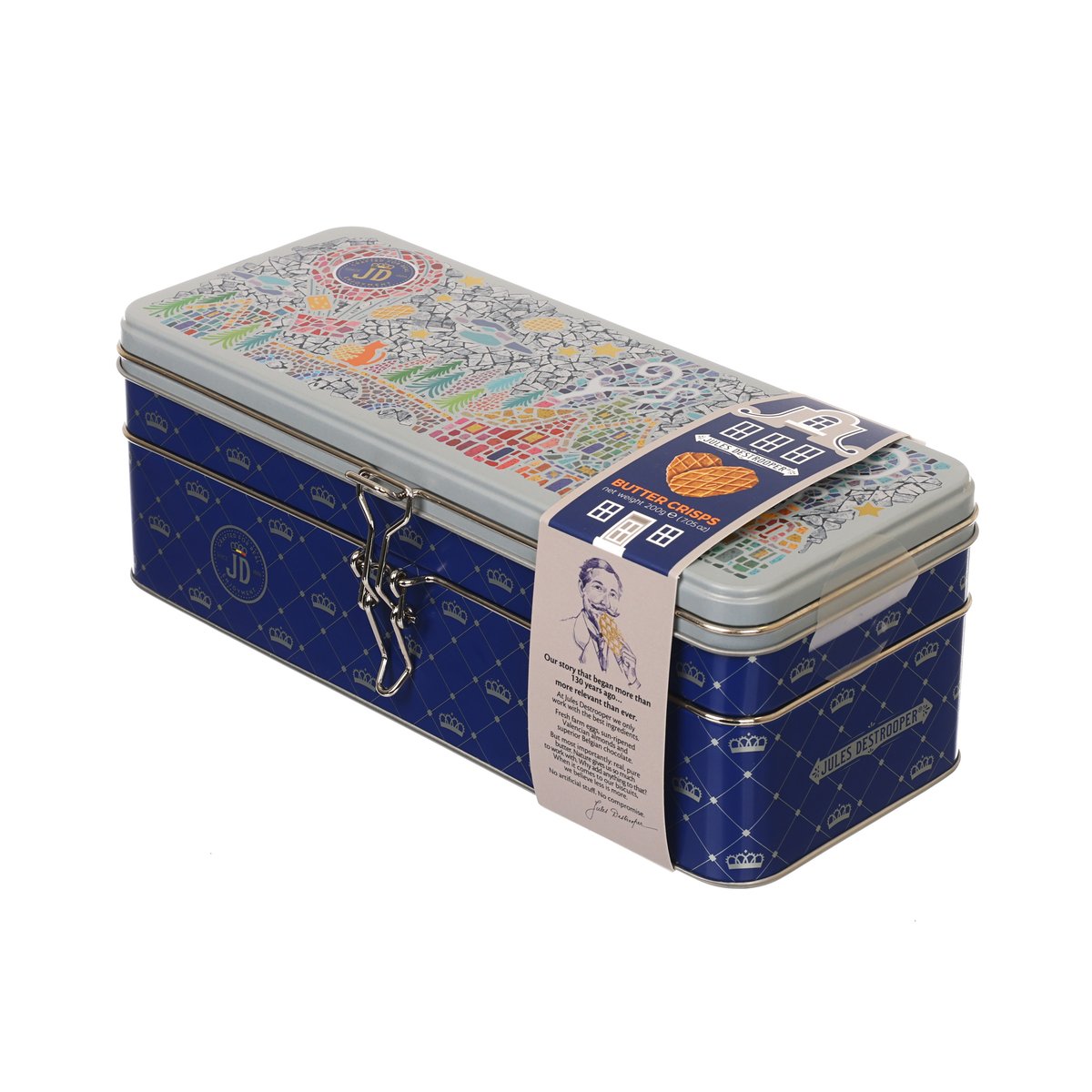 JULES DESTROOPER Mosaic Town Luxury Gift Tin - Butter Crisps  (200g)