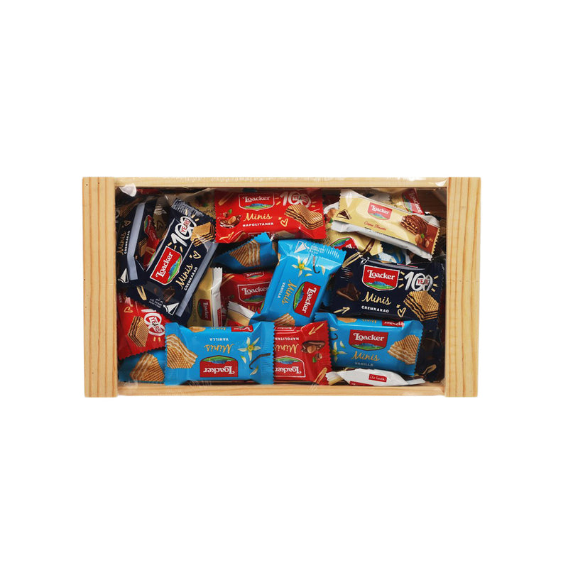 LOACKER Best of Moments Assorted Crispy Wafers & Chocolate Specialties Mix Pack Gift Box [Wooden Box]  (700g)