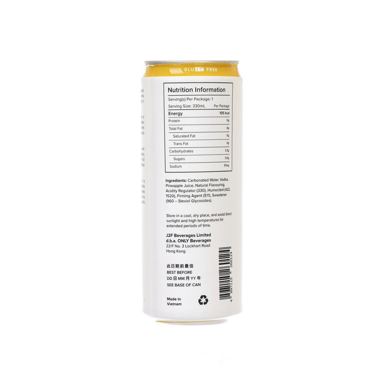 ONLY 伏特加汽水 - 鳳梨 (Alc. 5%) [罐裝] (330mL)