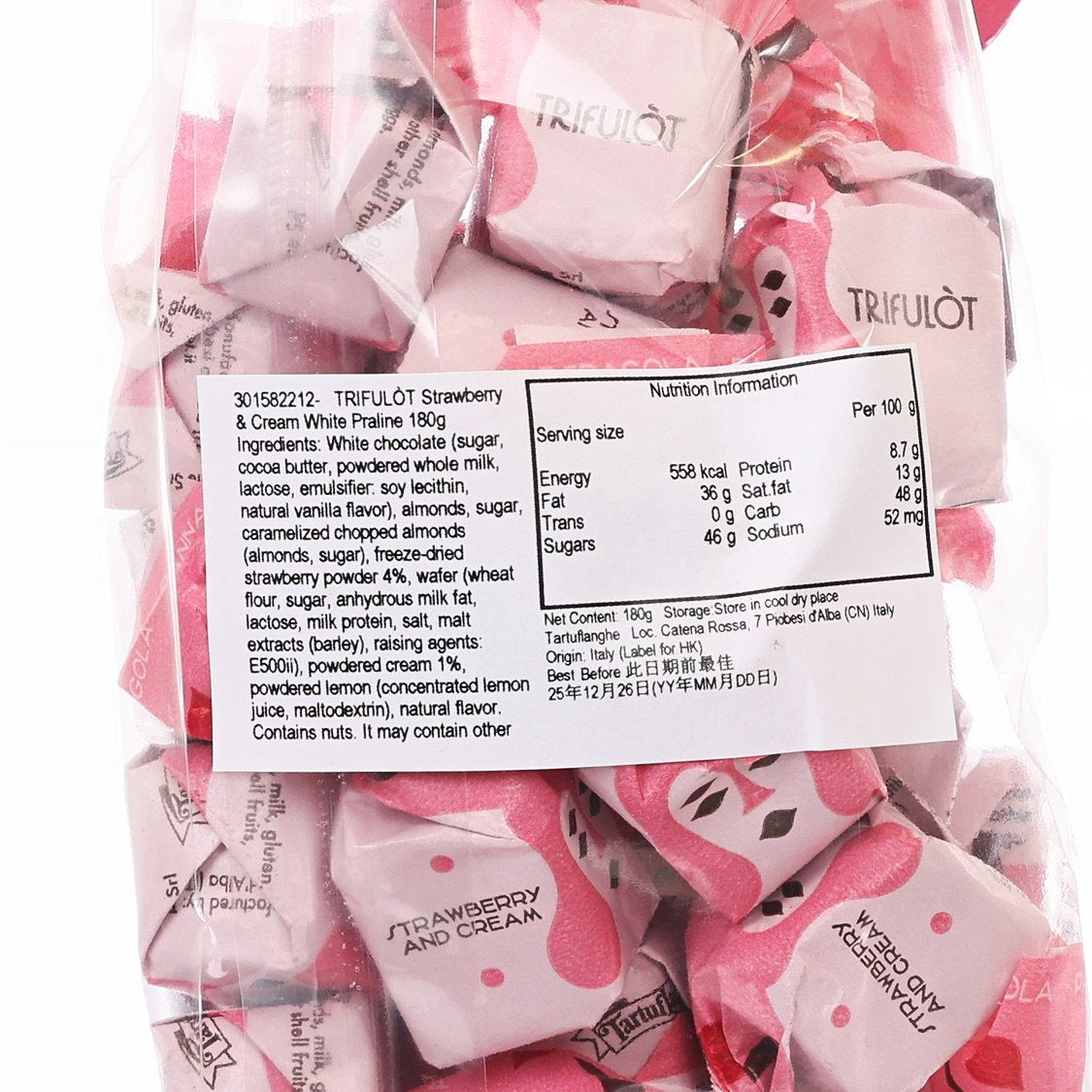 TRIFULÒT Strawberry & Cream White Praline  (180g)