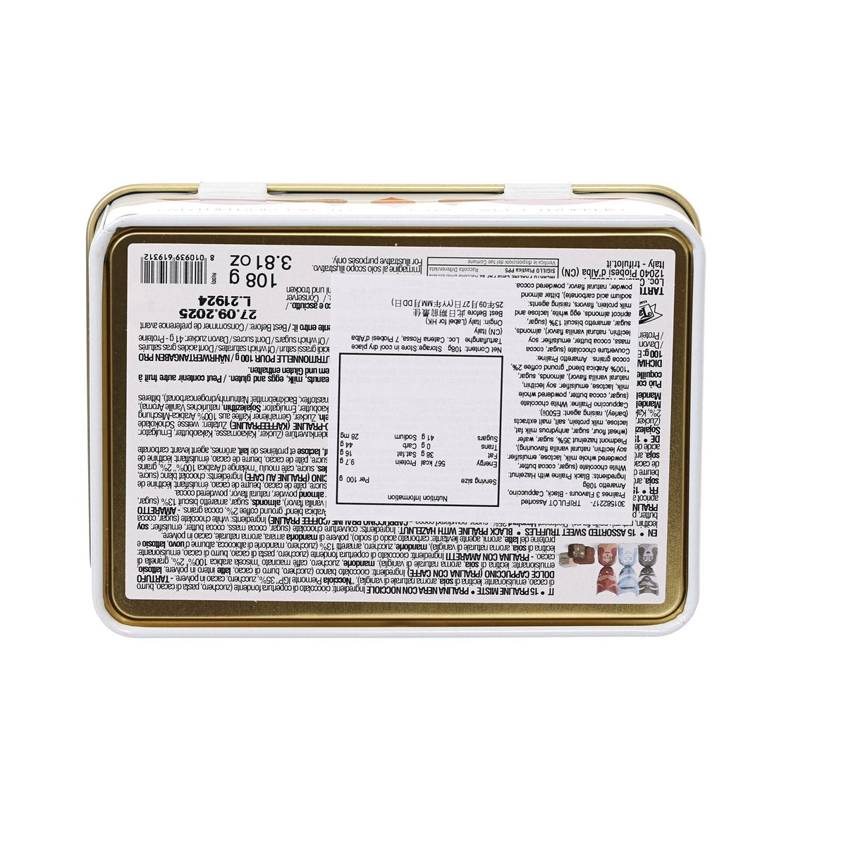 TRIFULÒT Assorted Pralines 3 Flavours - Black, Cappuccino, Amaretto  (108g)