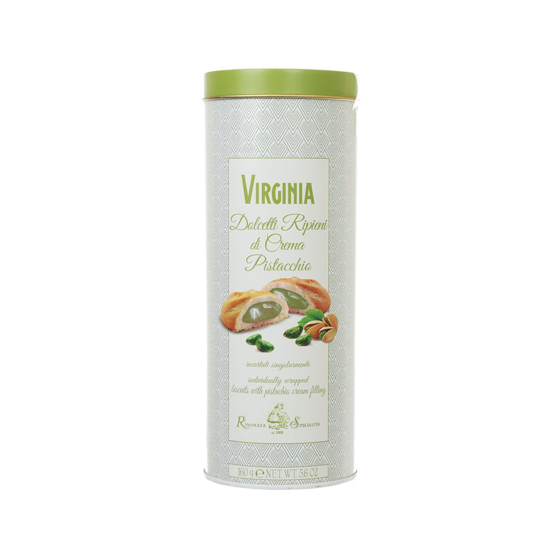 VIRGINIA Filled Biscuits with Pistachio Cream - Tall Round Tin  (160g)