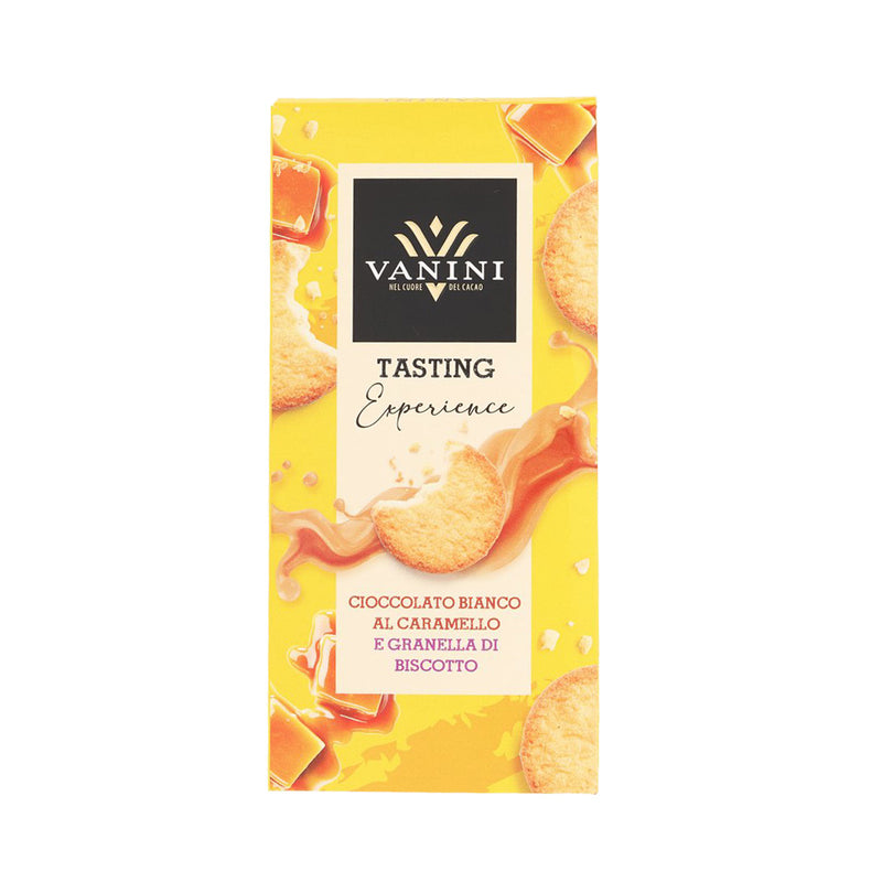 VANINI White Chocolate with Caramelized Sugar & Biscuit Pieces Bar  (75g)