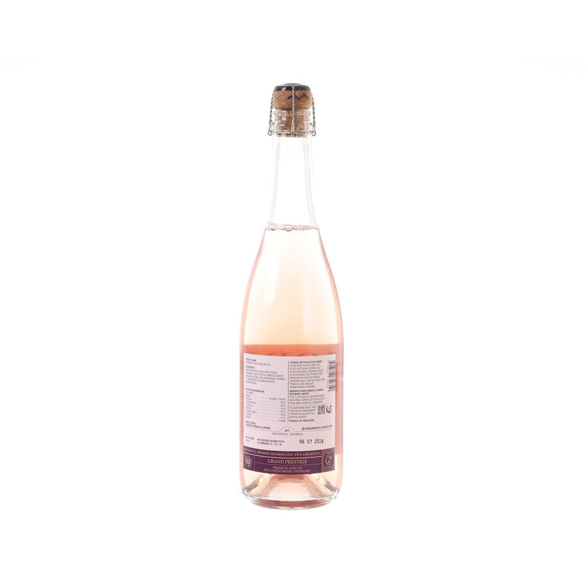 MINDFUL SPARKS Noble Truth 蔓越莓玫瑰花氣泡茶 (750mL)