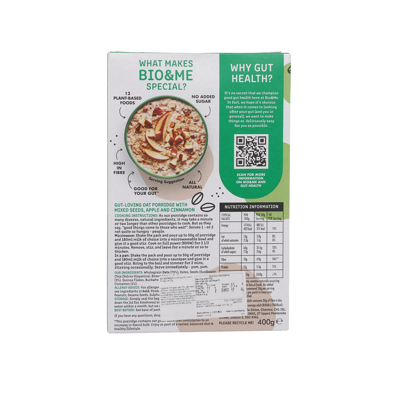 BIO & ME Apple & Cinnamon Porridge Oat  (400g)