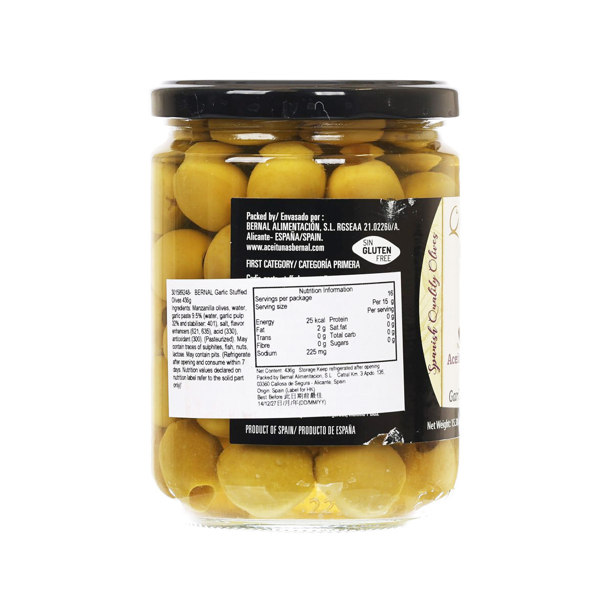 BERNAL Garlic Stuffed Olives  (436g)