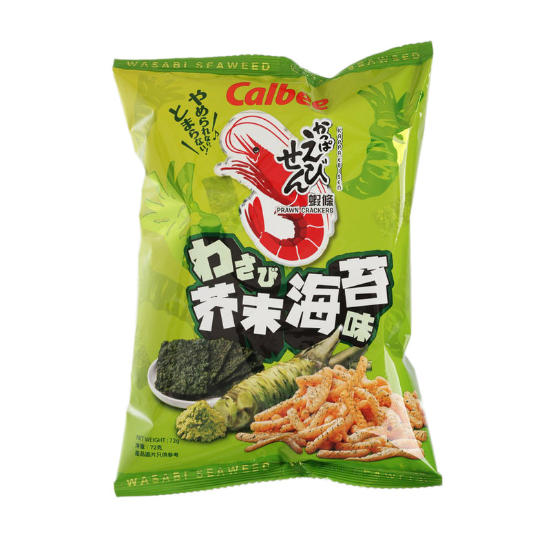 CALBEE Wasabi Seaweed Flavoured Prawn Crackers  (72g)