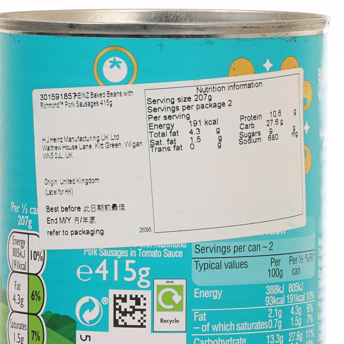 HEINZ Baked Beans with Richmond™ Pork Sausages  (415g)