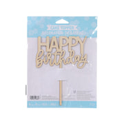 CREATIVE CONVERTING Wood Made Cake Topper - Happy Birthday