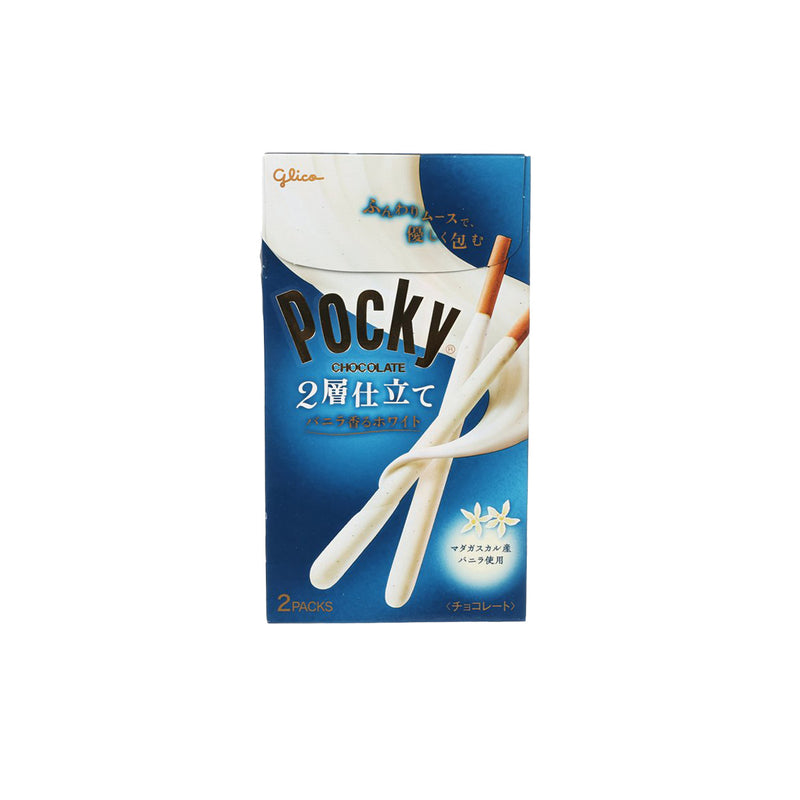 GLICO Pocky Chocolate Biscuit Stick - Double Vanilla White  (2pcs)