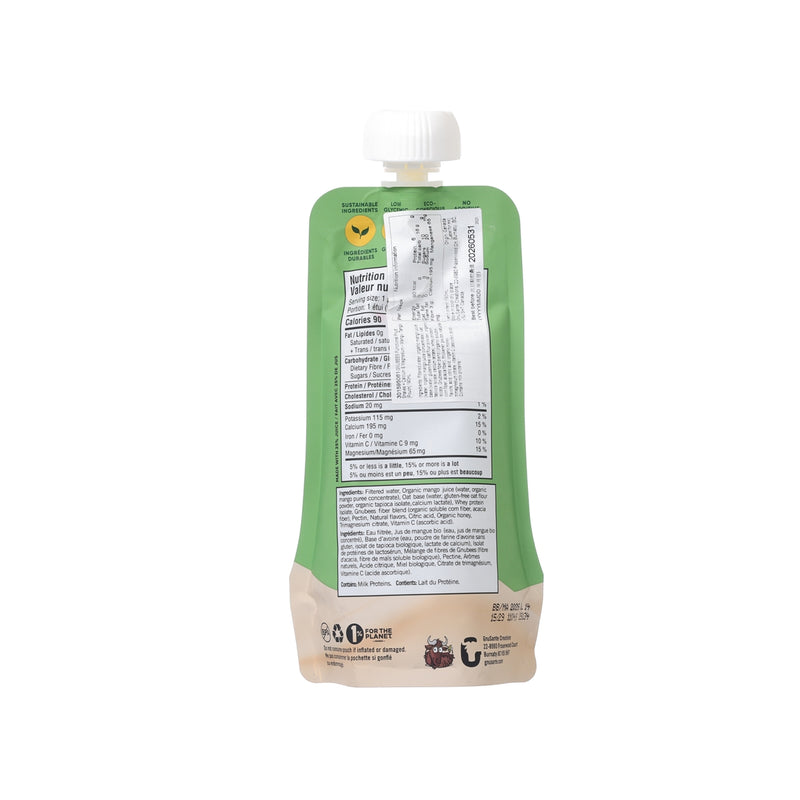 GNUBEES Functional Fruit Shakes + Calcium & Magnesium - Mango Tango [Pouch]  (190mL)