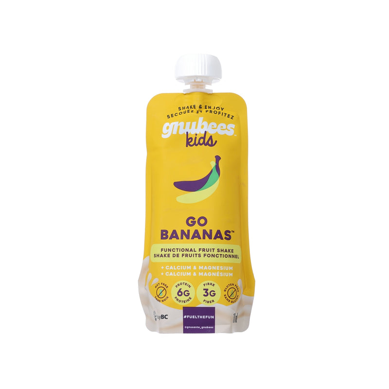 GNUBEES Functional Fruit Shakes + Calcium & Magnesium - Go Bananas [Pouch]  (190mL)