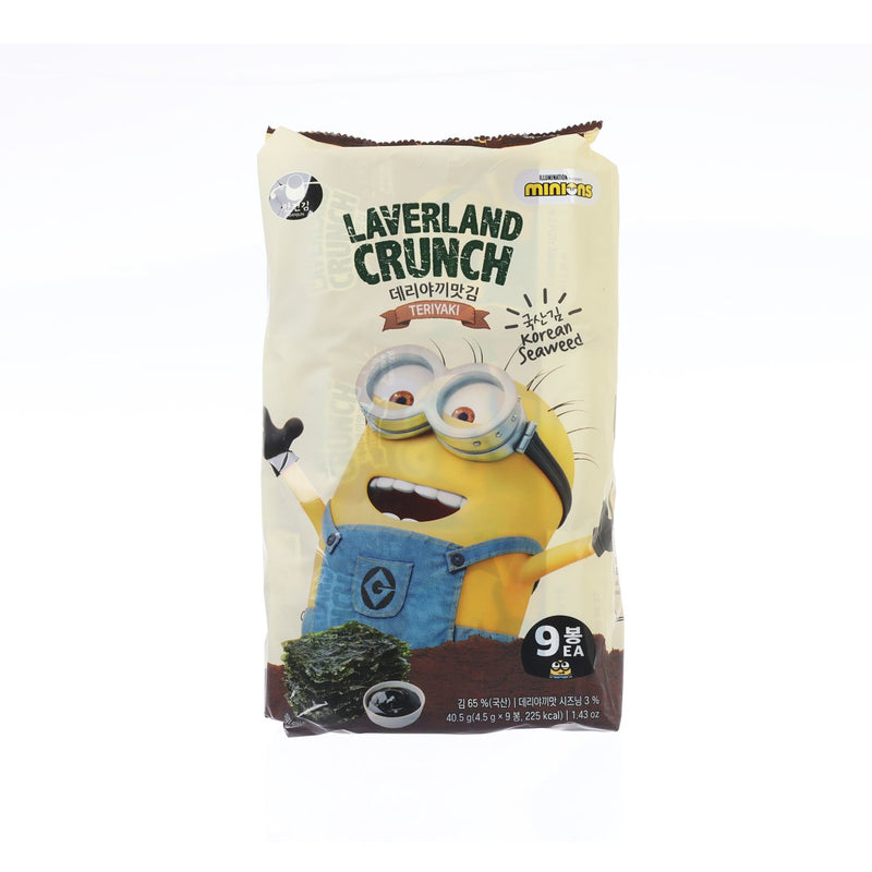 MANJUN Laverland Crunch Teriyaki Flavor Korean Seaweed  (9 x 4.5g)