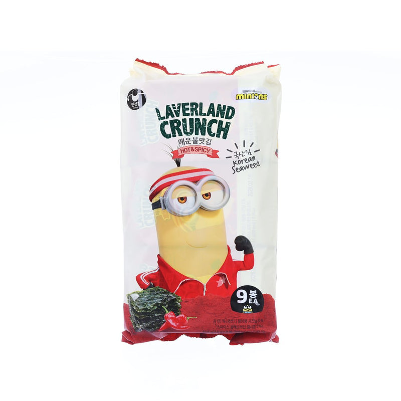 MANJUN Laverland Crunch Hot Chicken Flavor Korean Seaweed  (9 x 4.5g)
