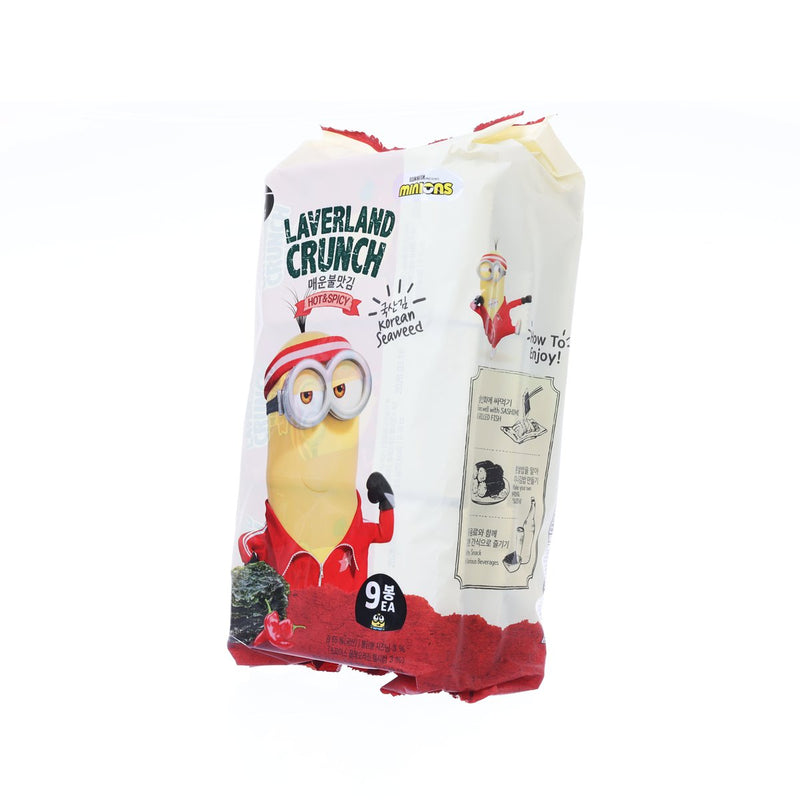 MANJUN Laverland Crunch Hot Chicken Flavor Korean Seaweed  (9 x 4.5g)