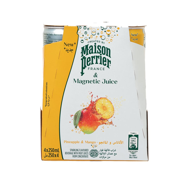 MAISON PERRIER Sparkling Mineral Water - Pineapple & Mango [4 Can]  (4 x 250mL)