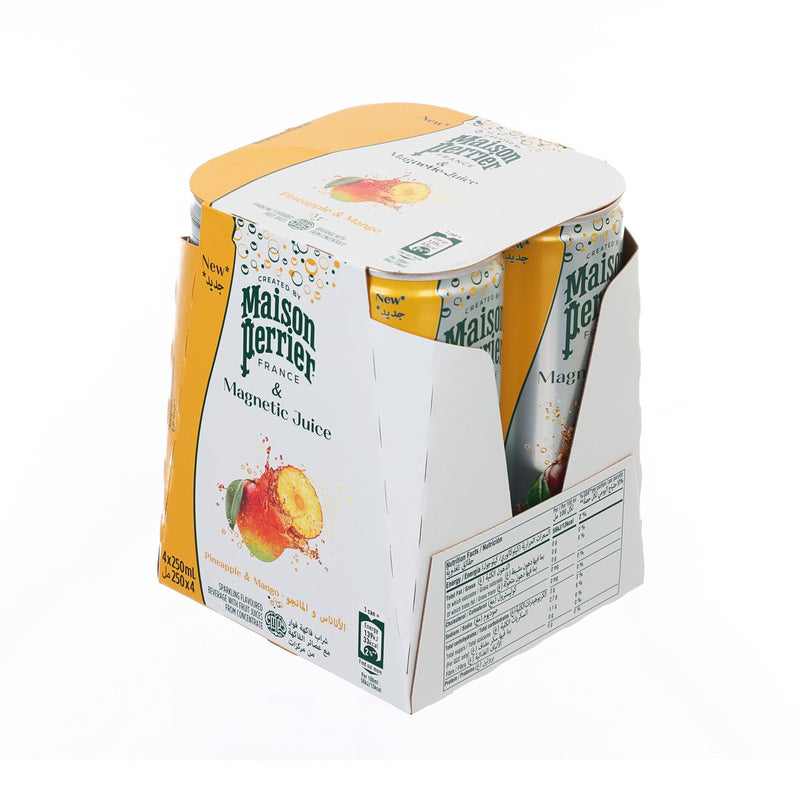 MAISON PERRIER Sparkling Mineral Water - Pineapple & Mango [4 Can]  (4 x 250mL)