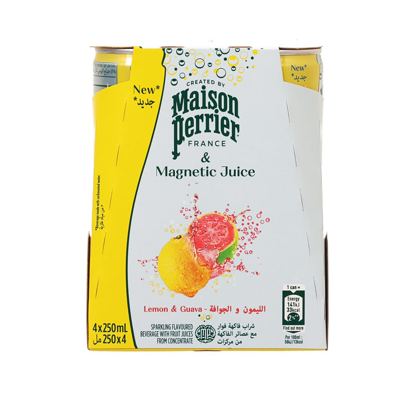 MAISON PERRIER Sparkling Mineral Water - Lemon & Guava [4 Can]  (4 x 250mL)