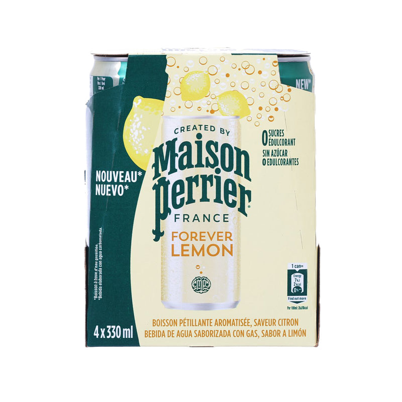 MAISON PERRIER Sparkling Mineral Water - Lemon Flavour [4 Can]  (4 x 330mL)