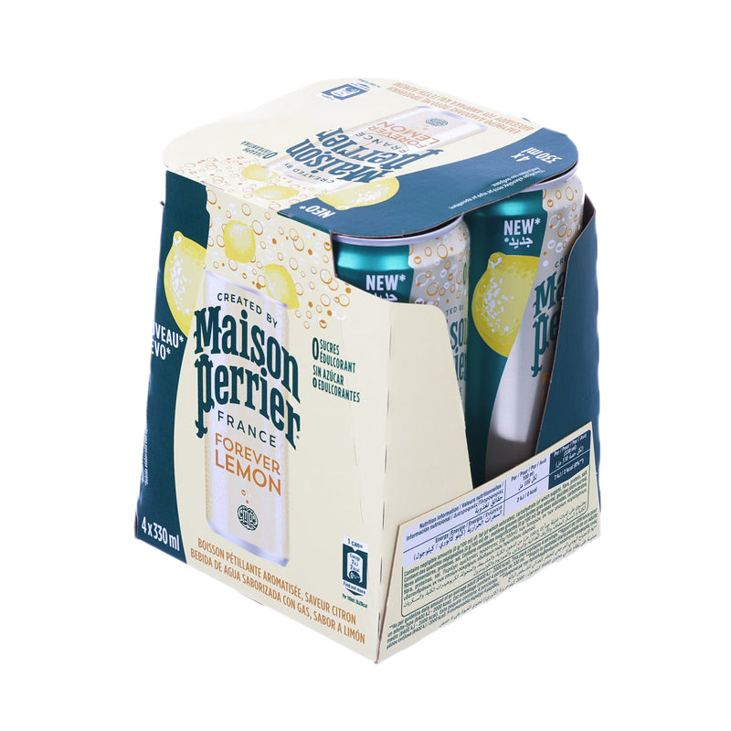 MAISON PERRIER Sparkling Mineral Water - Lemon Flavour [4 Can]  (4 x 330mL)