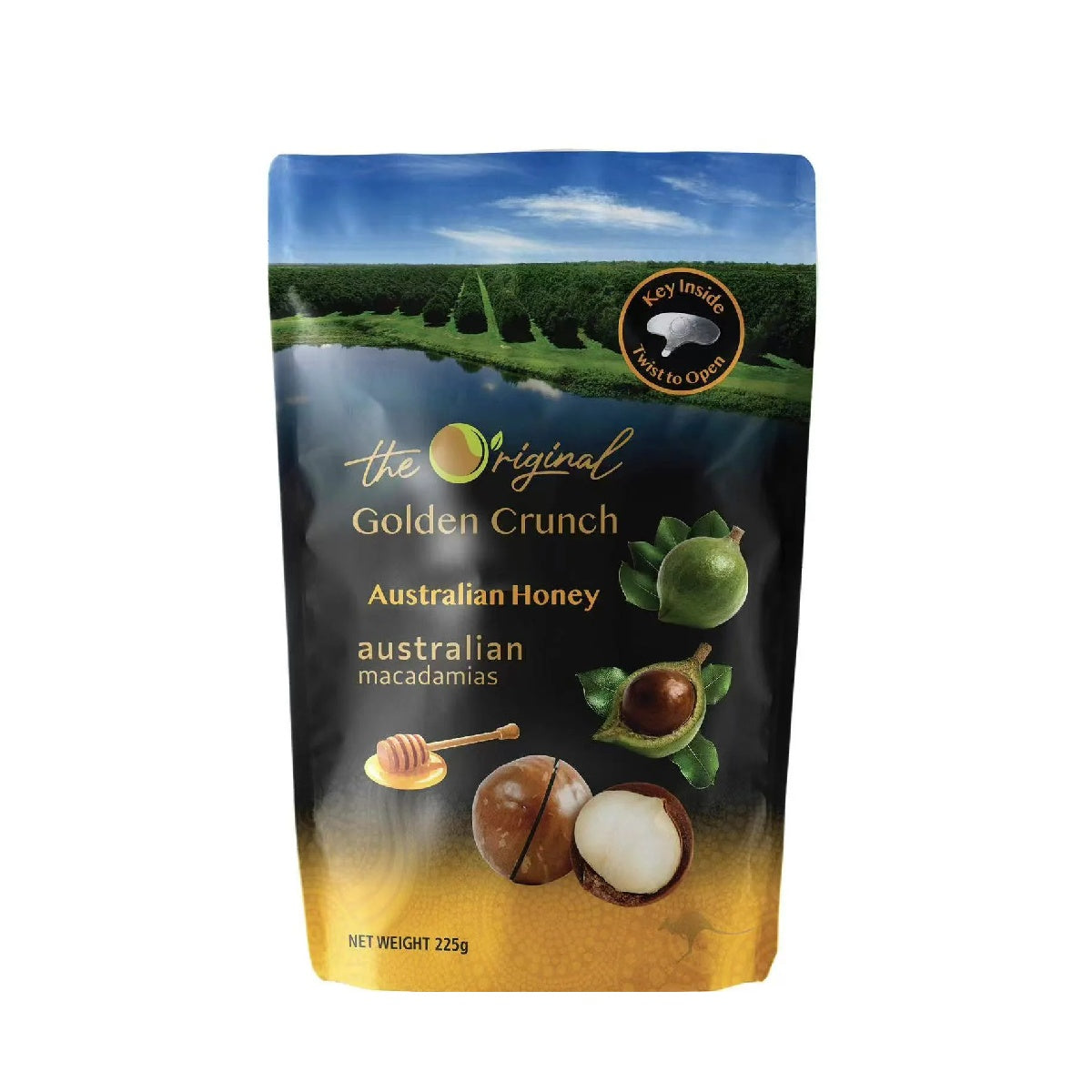 HAPPY NUT Honey Australian Macadamias  (225g)
