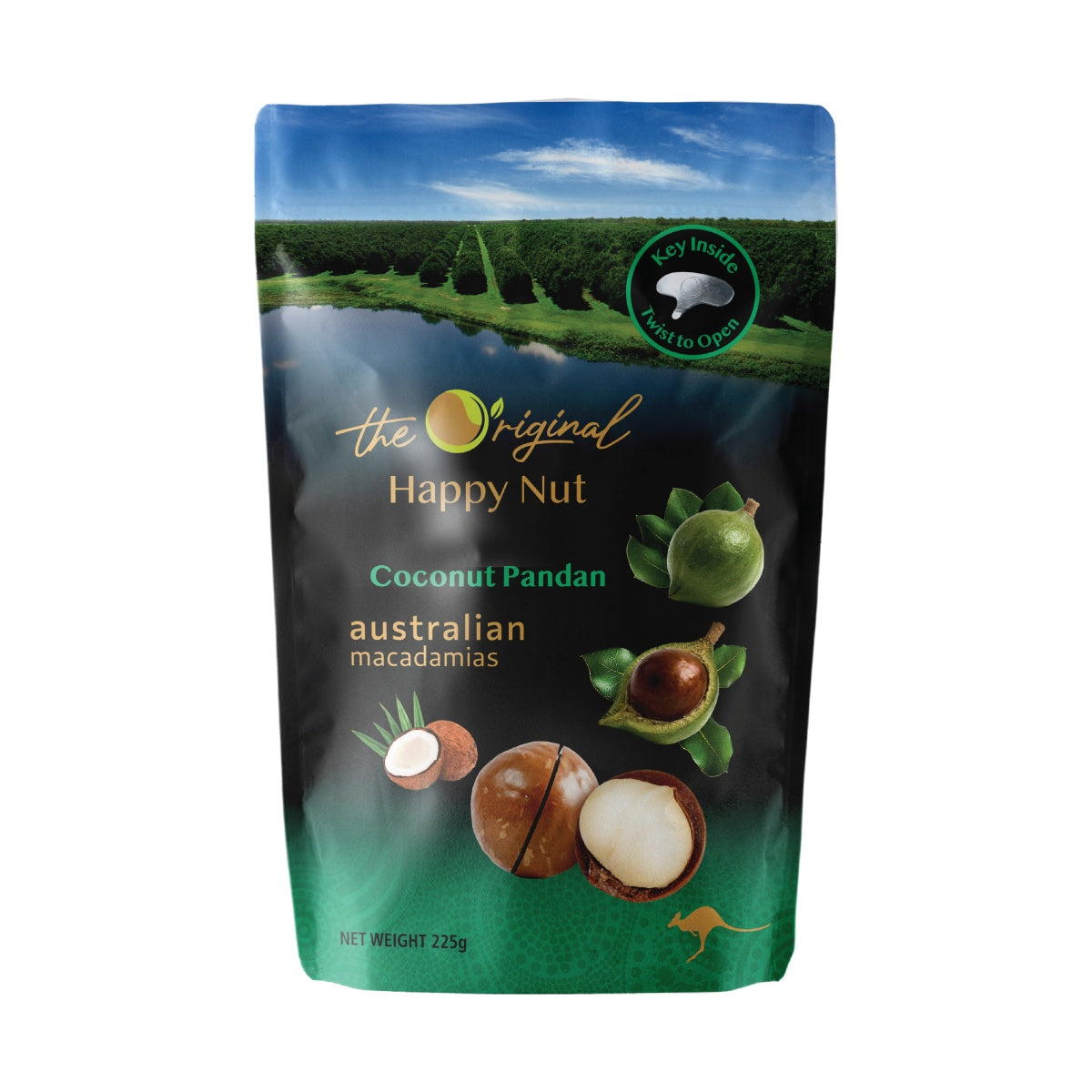 HAPPY NUT Australian Macadamia - Coconut Pandan  (225g)