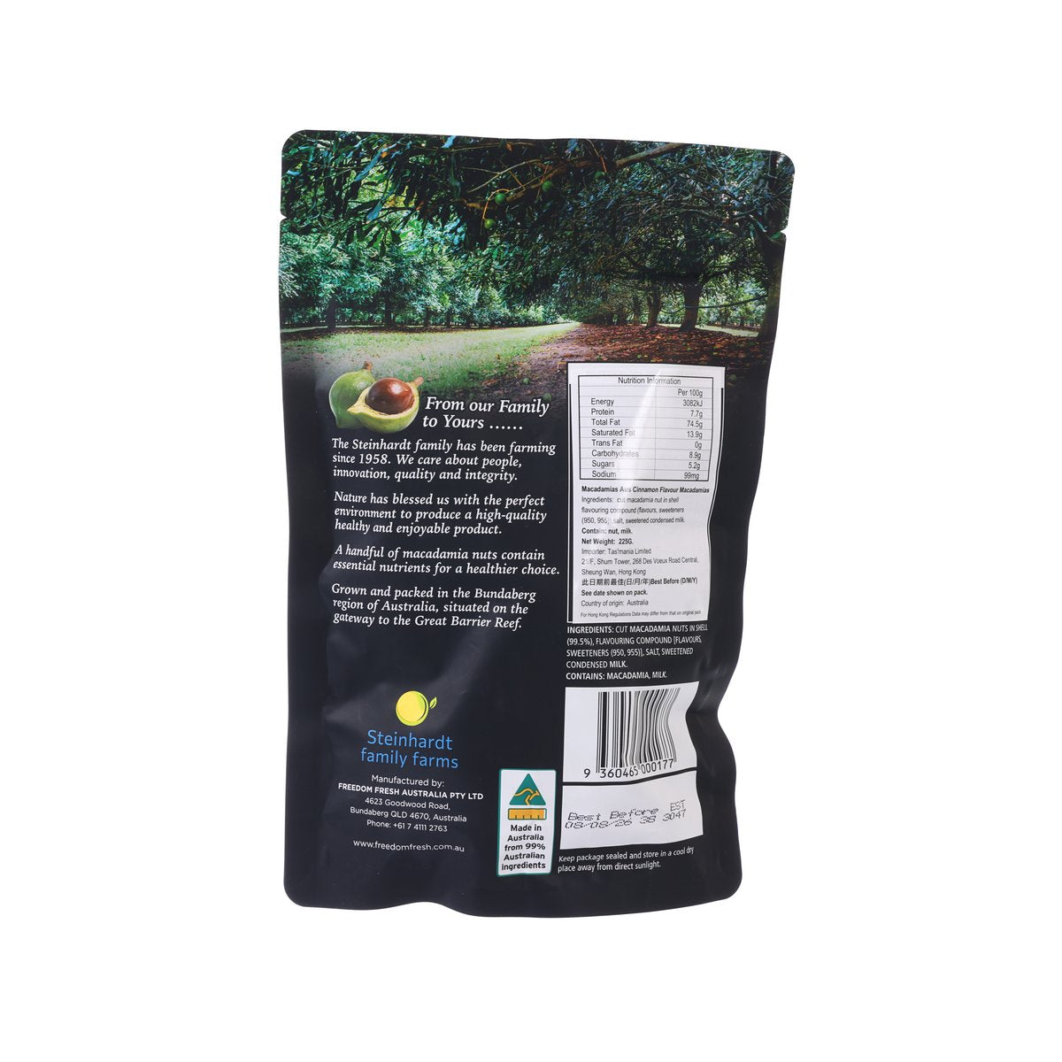 HAPPY NUT Australian Macadamia - Cinnamon  (225g)