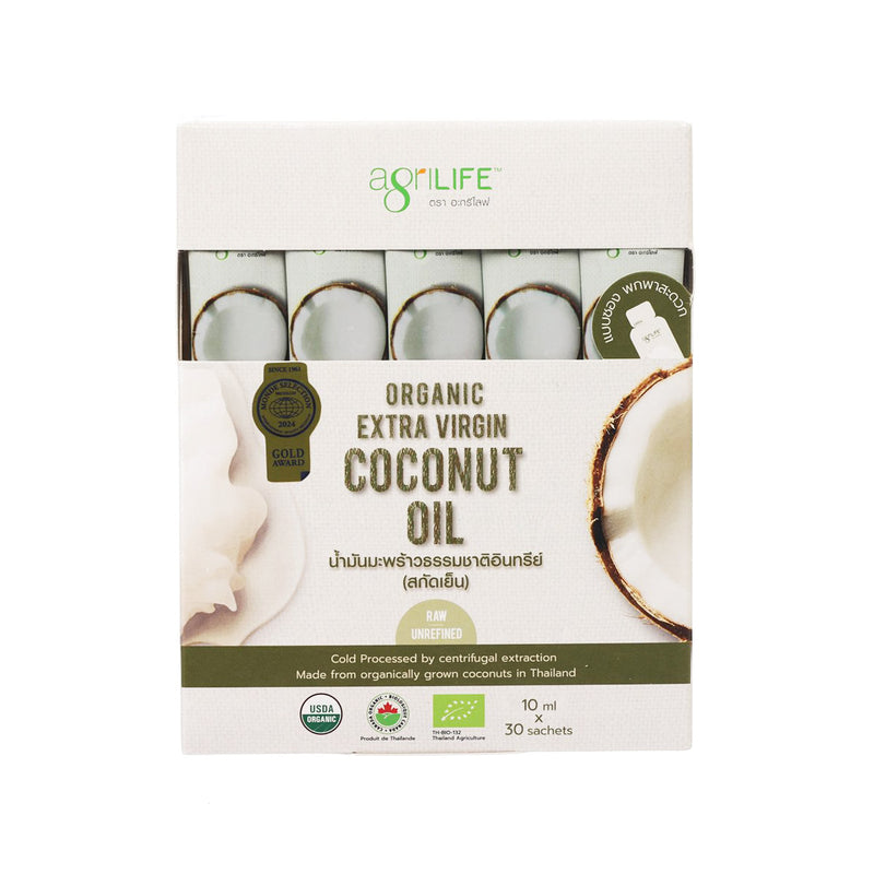 AGRILIFE Organic Extra Virgin Coconut Oil – Easy Pack  (30 x 10mL)