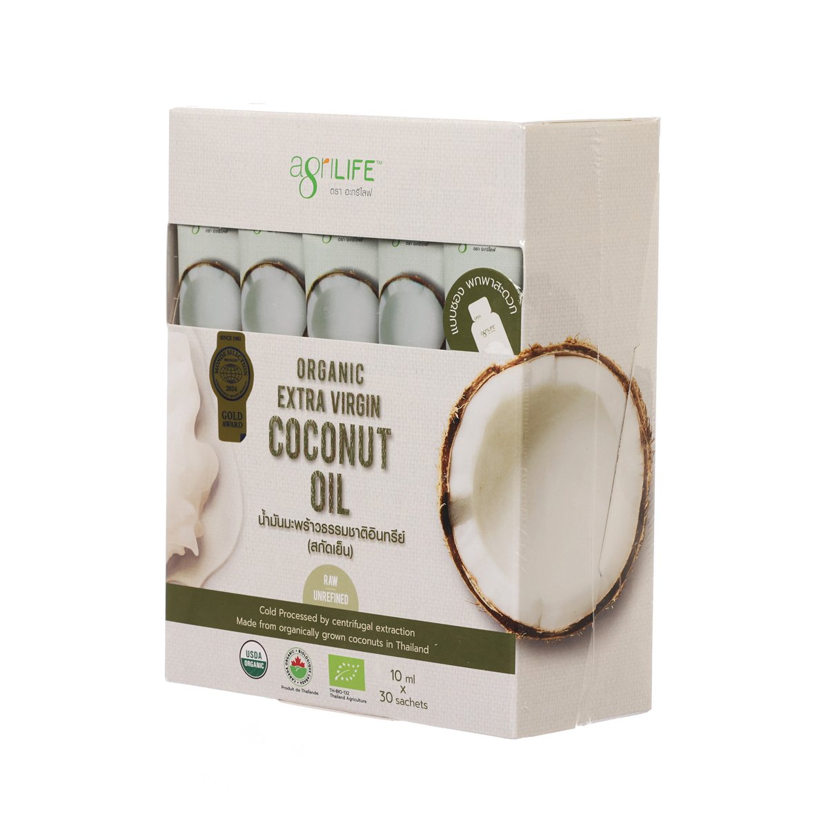 AGRILIFE Organic Extra Virgin Coconut Oil – Easy Pack  (30 x 10mL)
