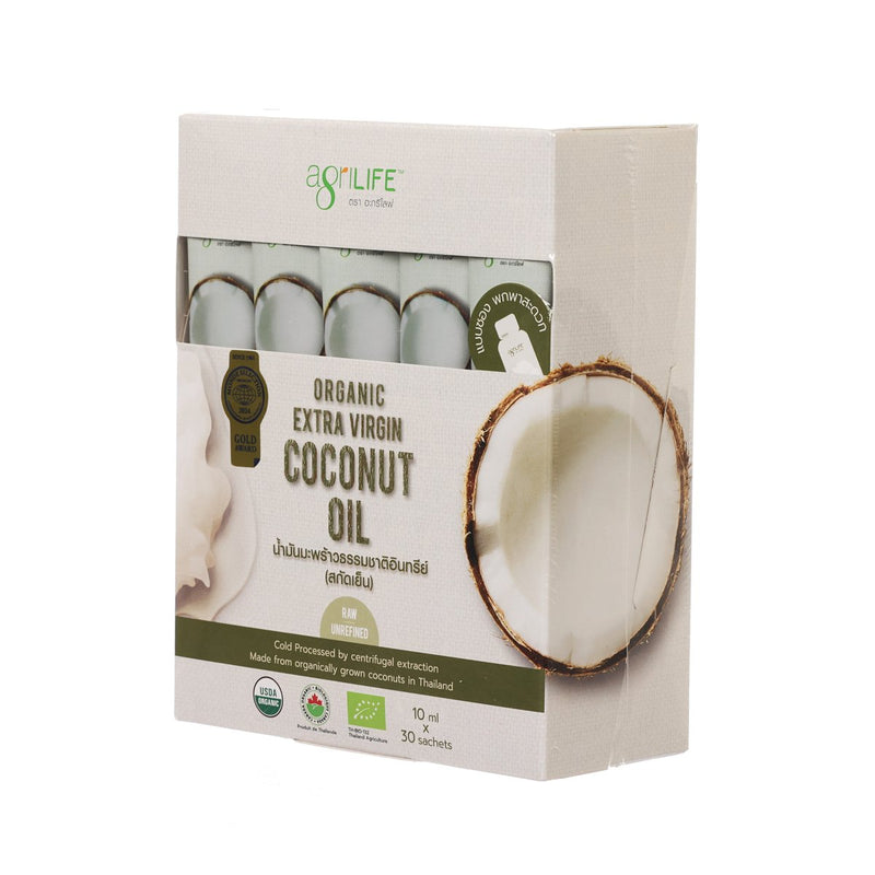 AGRILIFE Organic Extra Virgin Coconut Oil – Easy Pack  (30 x 10mL)