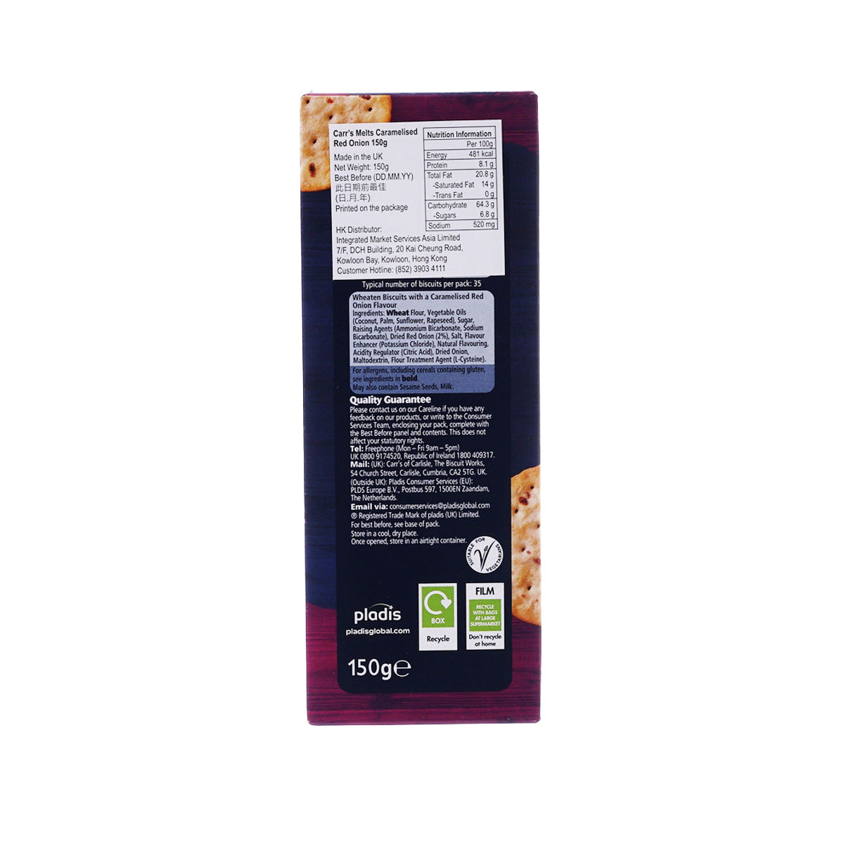 CARR'S Melt Caramelised Red Onion Cracker  (150g)