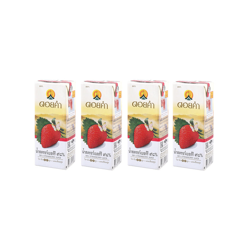 DOI KHAM Strawberry Juice [Tetra Pack]  (4 x 200mL)