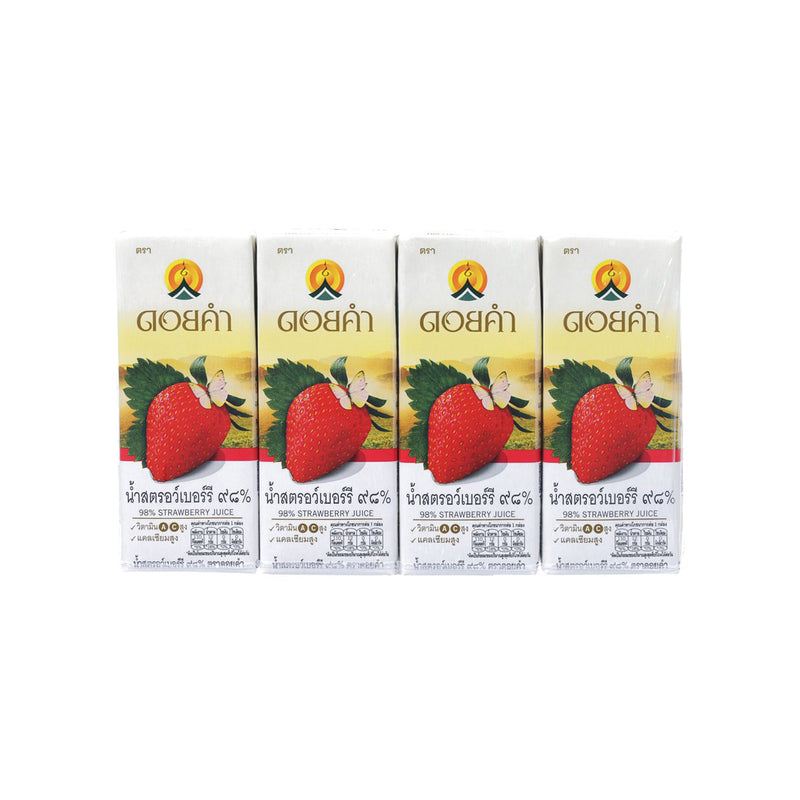 DOI KHAM Strawberry Juice [Tetra Pack]  (4 x 200mL)