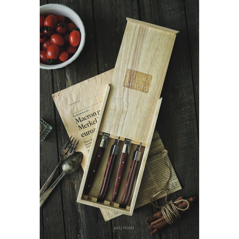 Amefa 皇家牛扒刀 棕色4件套 - 2牛扒刀 + 2牛扒叉