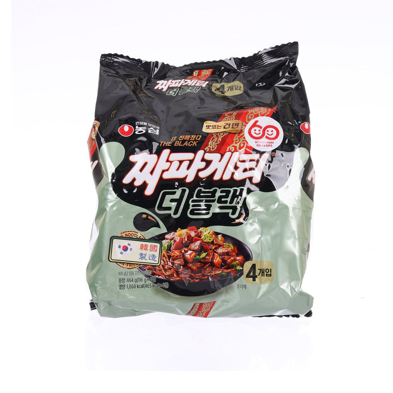 NONG SHIM Non-Fried The Black Chapagetti Noodle  (4 x 116g)