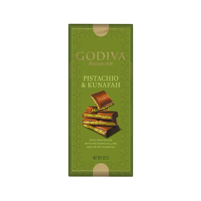 GODIVA Pistachio & Kunafah Milk Chocolate Bar  (122g)