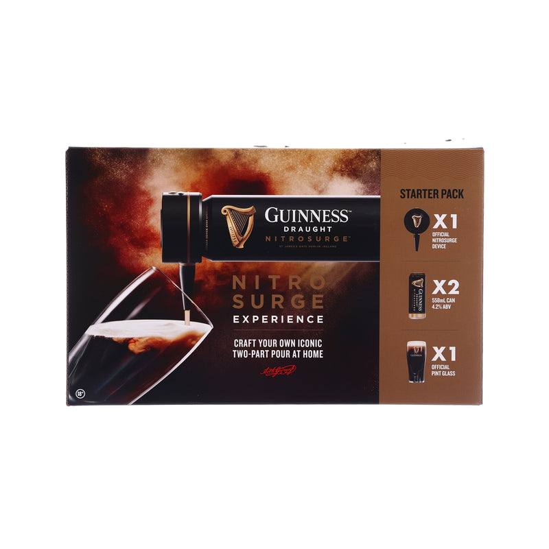 GUINNESS NitroSurge Draught Stout Beer Starter Pack (Alc 4.2%) [Can]  (2 x 558mL)