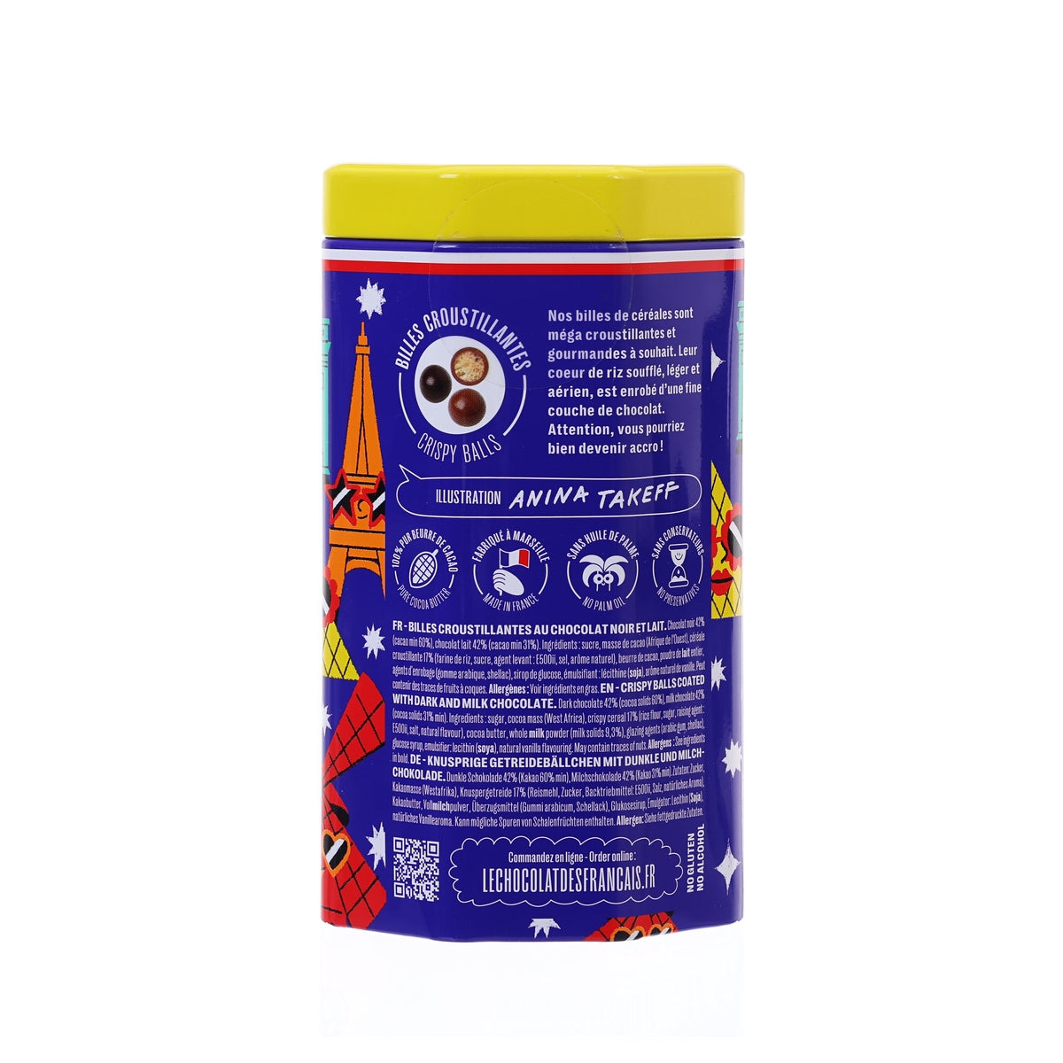 LE CHOCOLAT DES FRANCAIS 牛奶 & 黑朱古力脆脆球  (120g)