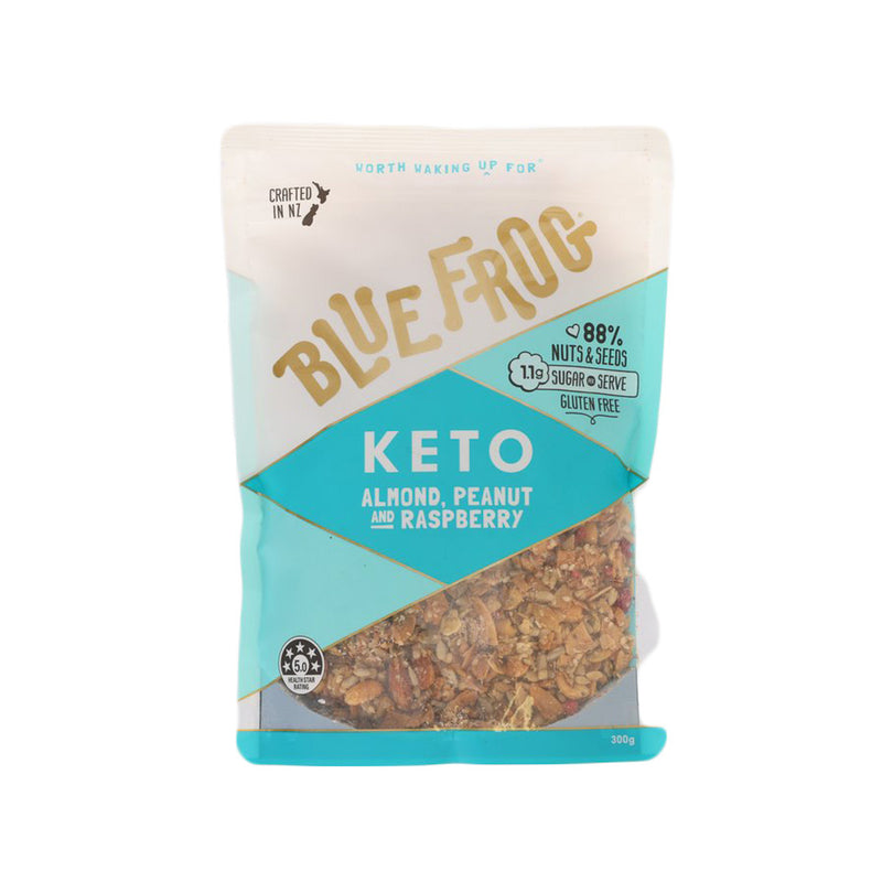 BLUEFROG 生酮杏仁及花生及覆盆子混合穀物片  (300g)