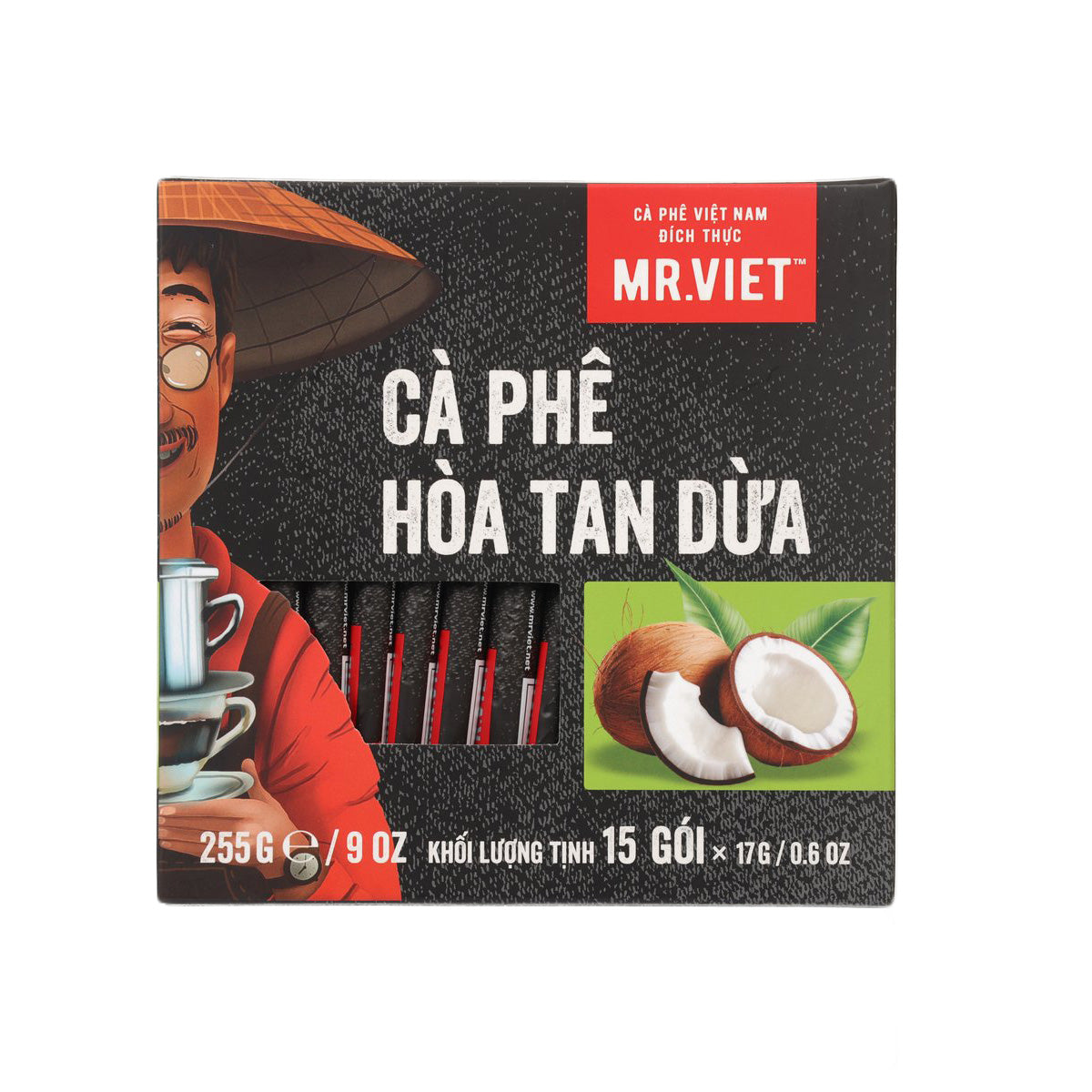 MRVIET 越南即溶椰子咖啡  (15 x 17g)