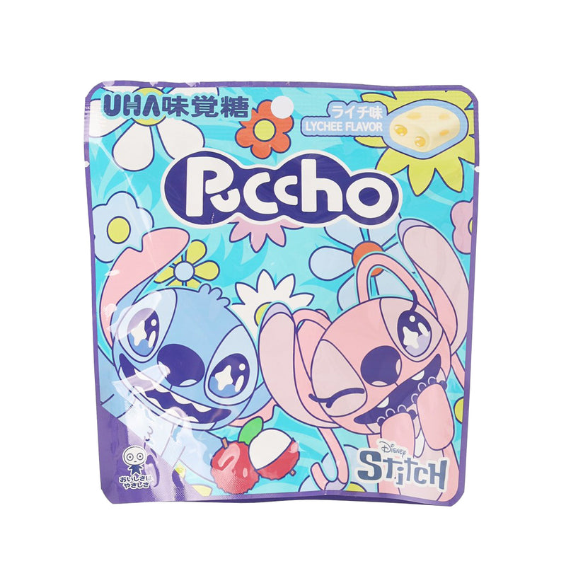 UHA 味覺糖 史迪仔 Puccho 袋裝果粒軟糖 - 荔枝味  (50g)