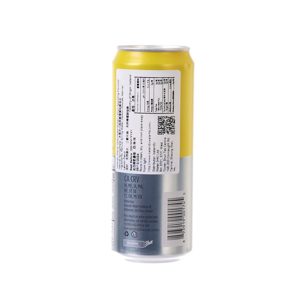 ICELANDIC 冰島冰川有氣水 - 檸檬味 [罐裝] (330mL)