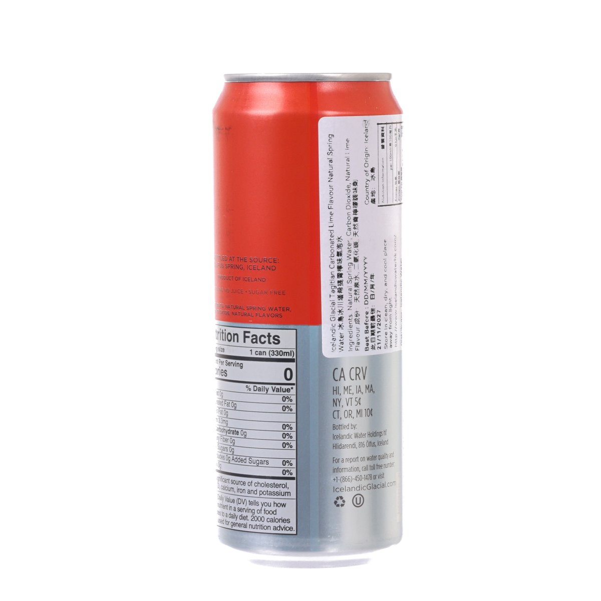 ICELANDIC Natural Spring Sparkling Water - Tarocco Blood Orange [Can]  (330mL)